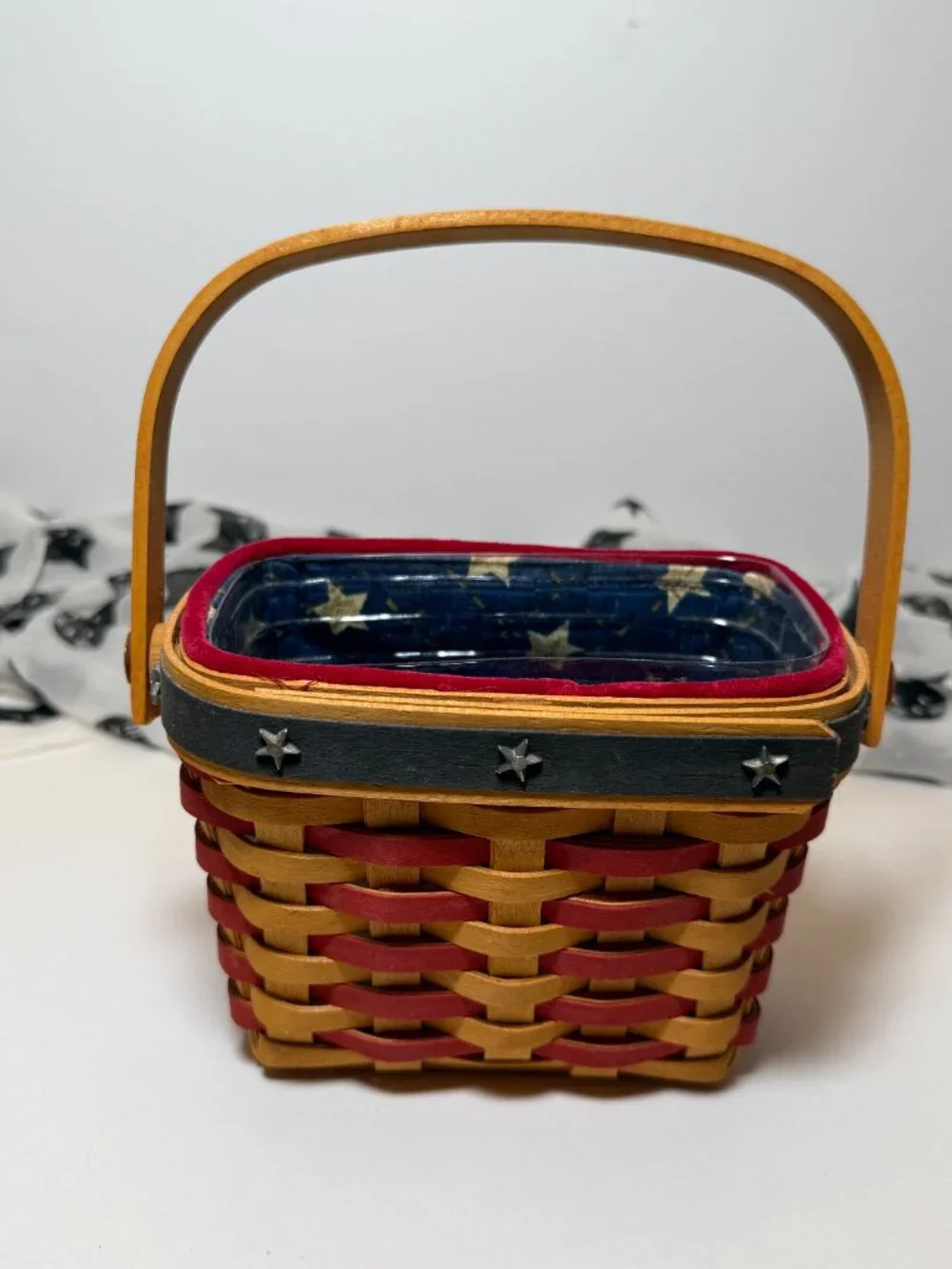 2001 Unused Inaugural Stars and Stripes Longaberger Basket Handwoven